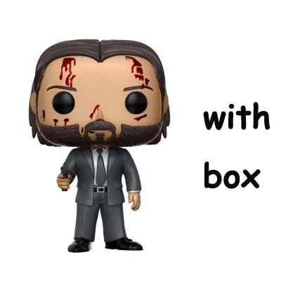 with retail box Funko Pop John Wick 387 Виниловая фигурка модель игрушки - Цвет: with retail box