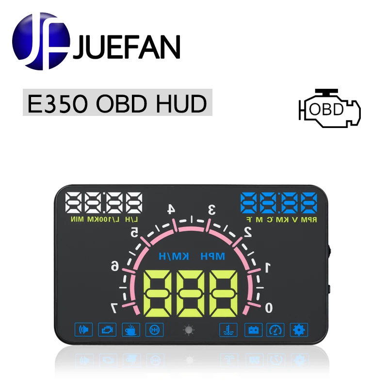 HUD E350 Auto diagnostic scanner car Head Up Display Car Detector Speed Projector on Windshield with OBD2 | Автомобили и