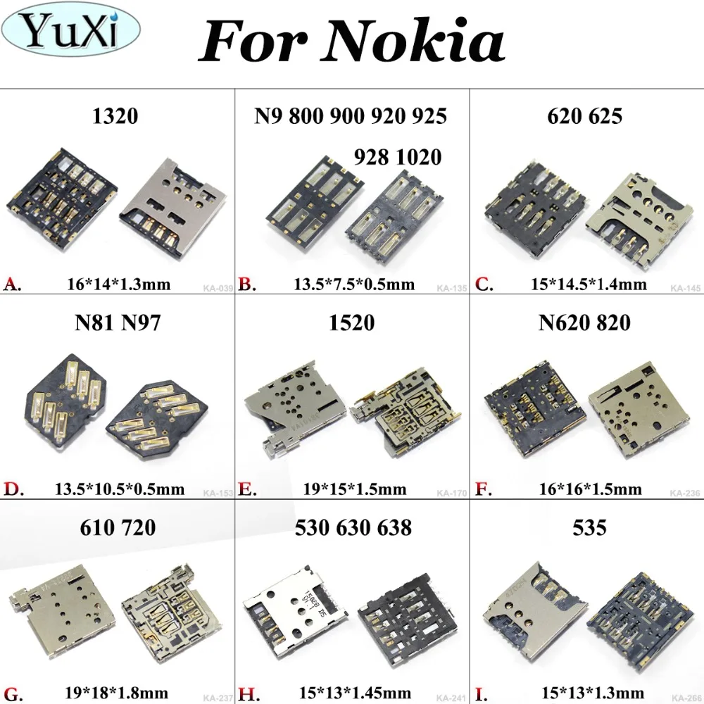 Держатель для Sim карты YuXi Nokia Lumia 720 820 520 625 530 535 610 N9 800 900 920 1020 слот N81|Шлейфы