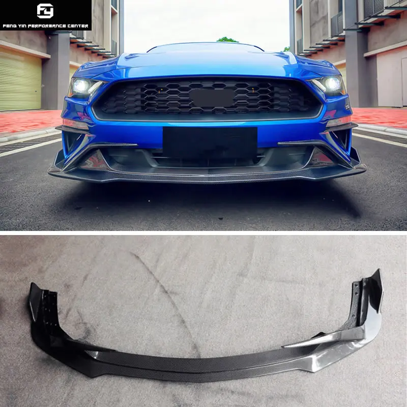 

2018 Carbon fiber front bumper lip splitter for Ford Mustang Car body kit 2018