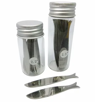 

SHANH ZUN 20 Pcs Fish Design Metal Collar Stays in 2 Glass Bottles, 2.2"/ 2.5"