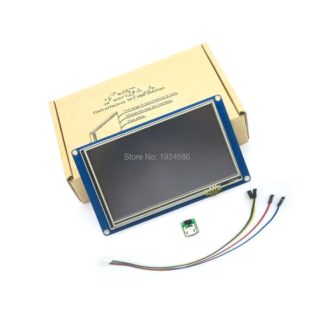 

Nextion 5.0" 5 Inch Serial USART HMI TFT LCD Display Module 800 * 480 Intelligent Touch Panel 5V 410mA For Arduino Raspberry Pi