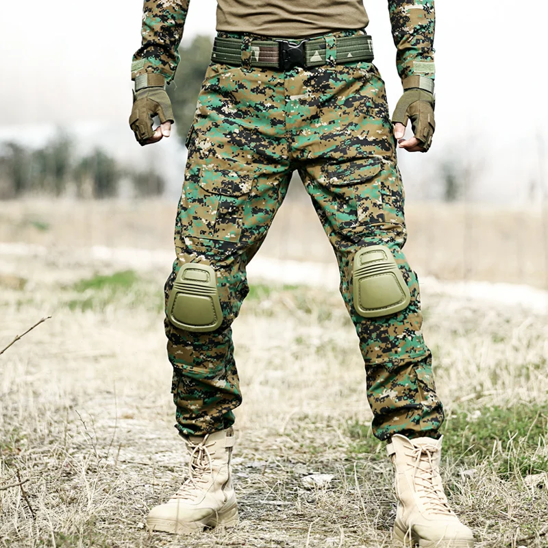 Camouflage Tactical Pants Military Cargo Pants Knee Pad Field Work Combat Men US Army Pantalon Hunt Ploce Airsoft Trousers white cargo pants