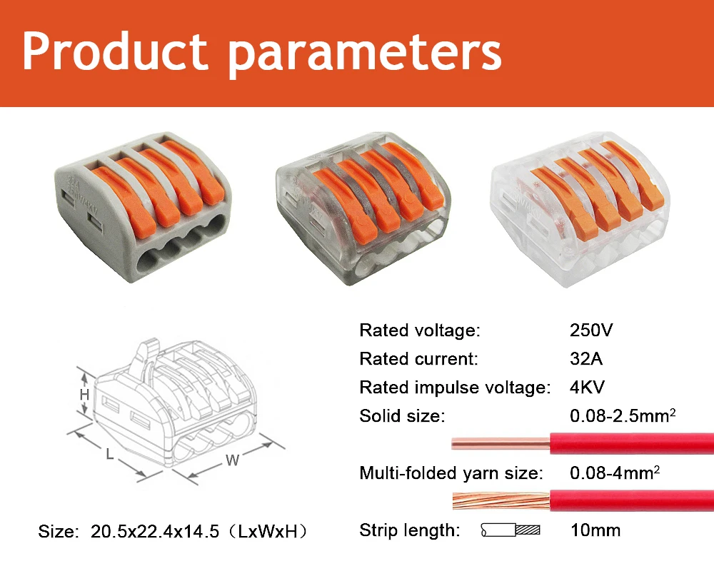 10 шт. электрические зажимы проводки клетка Весна Универсальный Быстрый терминал бытовые разъемы для подключения