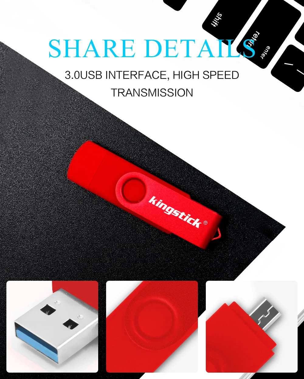 USB 3,0 карта памяти OTG металлический usb флеш-накопитель 16 ГБ 32 ГБ 64 ГБ флеш-накопитель usb Реальная емкость cle usb для телефона Android