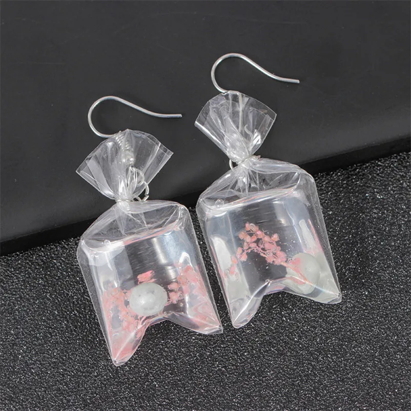 2018 Trendry Earrings for Women Creative transparent conch earrings resin flower ear pendant Jewelry for gift Brincos J05#N (6)