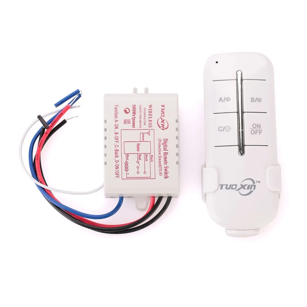 

Wireless 1 Channel Way ON/OFF Digital Light 110V Garage Wall Switch Splitter Box Remote Control Switch Accessories Drop Shipping