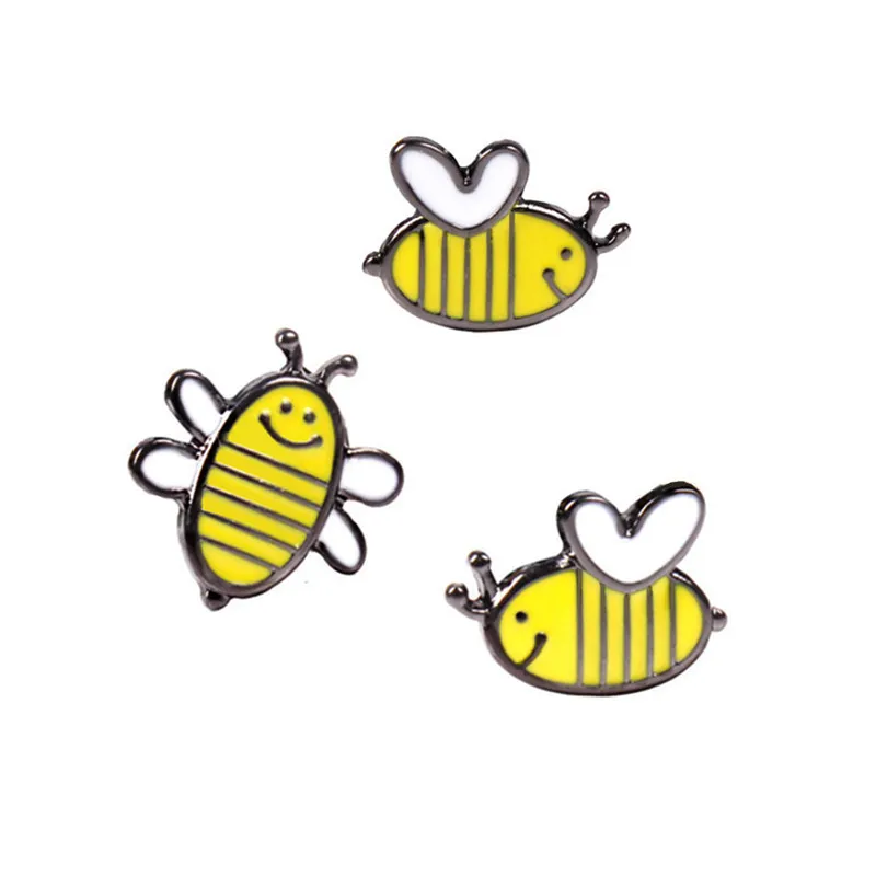 

Hoomall Cartoon Metal Badges Safety Pins For Clothes Lovely Bee Pattern Badges Icons On Backpack 2017 New Decorative Brooches