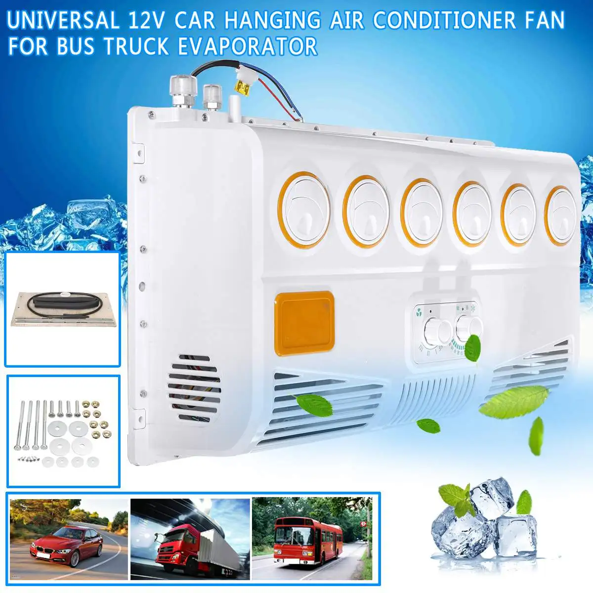 ^Cheap 12V/24V Car Air Conditioner Multifunction Portable Wall-mounted Cooling Fan Cooler For Caravan Truck Excavator Easy Installation ^Cheap 12V/24V Car Air Conditioner Multifunction Portable Wall-mounted Cooling Fan Cooler For Caravan Truck Excavator Easy Installation