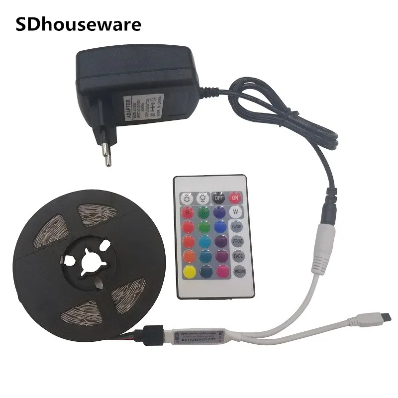 cheap 5 meter 300Leds Non waterproof RGB Led Strip Light 2835 DC12V 60Leds M Flexible Lighting Ribbon Tape White Warm White Blue Strip