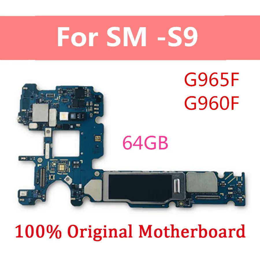 

64GB Motherboard For Samsung Galaxy S9 Plus G965F S9 G960F Factory Unlock Logic Board For Galaxy G965F G960F Original Good Test