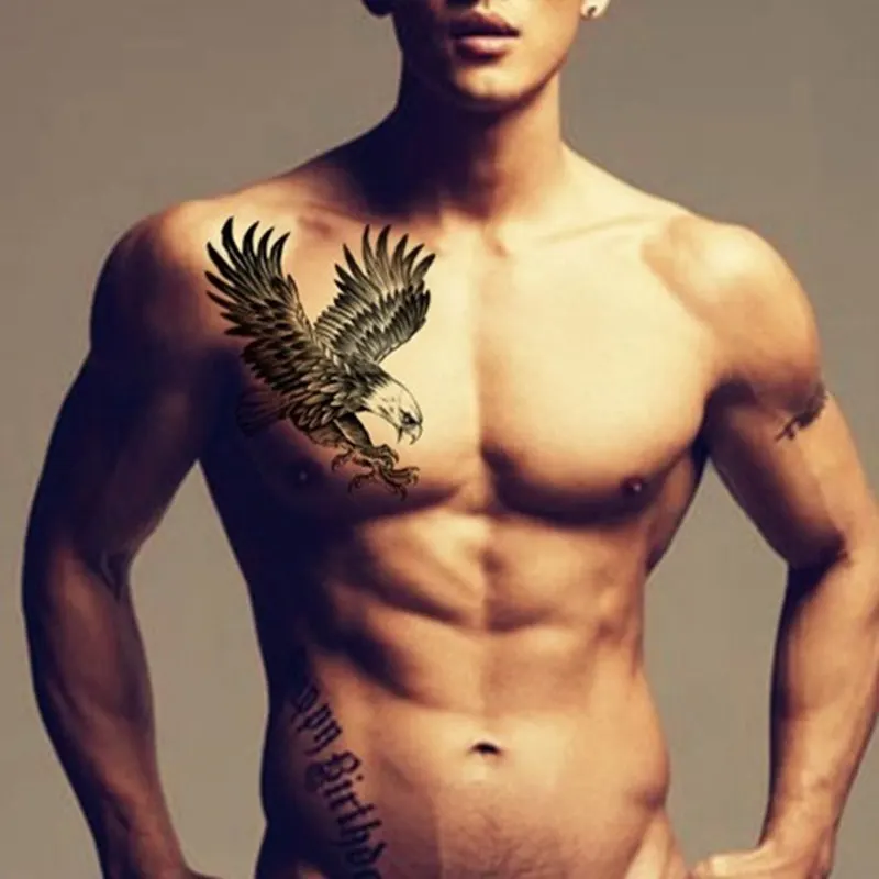 Krasivyy temporary tattoos stickers black eagle flash tattoo paste makeup boys men arm art water transfer papers | Красота и здоровье