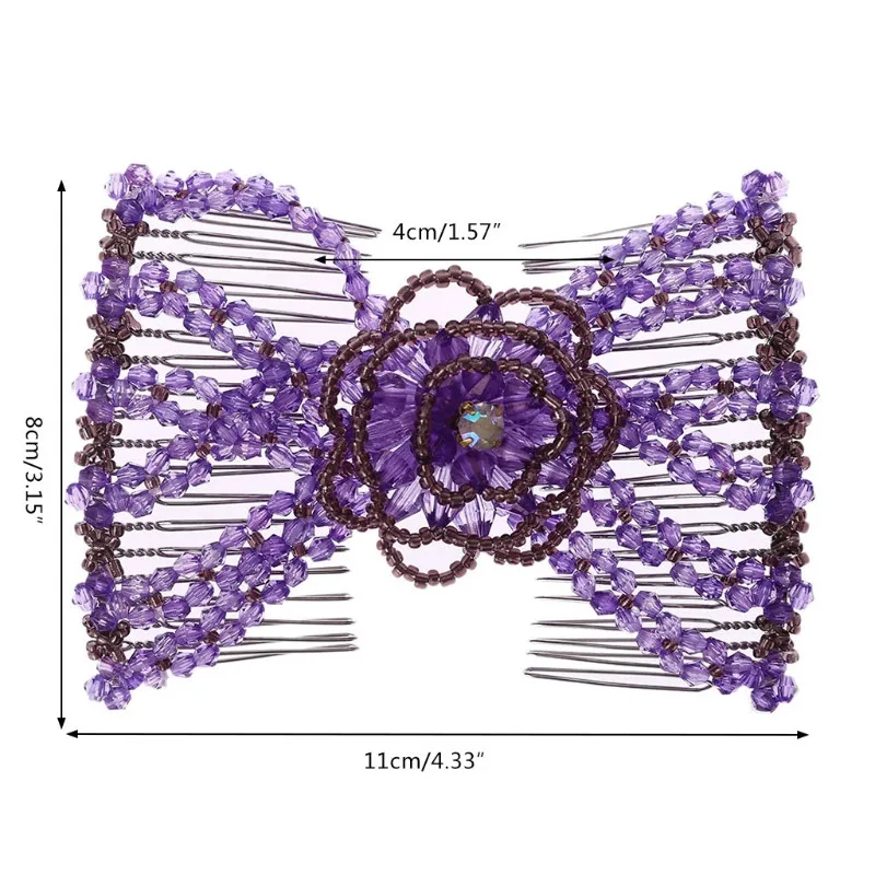 Волшебные бусины эластичность двойной гребень для волос зажим эластичные гребни зажимы аксессуары для волос