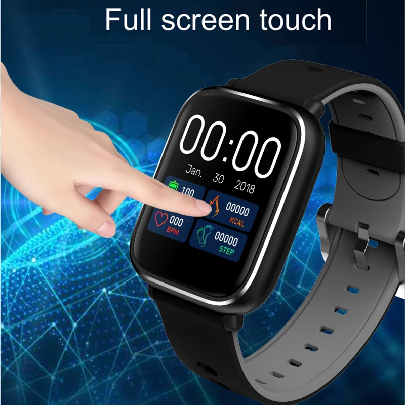 

New 2019 Smart Watch Men Waterproof Full Screen Touch Digital Watches Bluetooth Wristband Heart Rate Pedometer For IOS Android