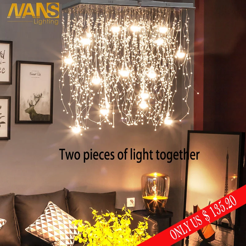 

Ganeed Crystal Ceiling Lights Indoor Lighting LED Modern G4 Led Meteor Rain lighting for Living/Dining Room Lamp Home Decoration