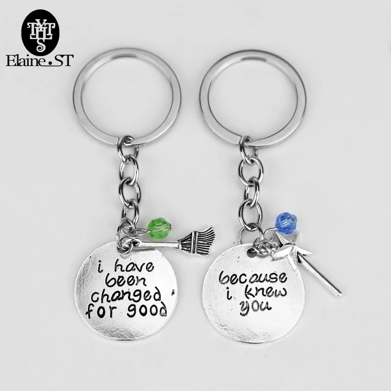 Wicked the Musical Because I Knew You, I Have Been Changed For Good Keychain Key Chains Best Friend BBF Couple lover Jewelry1Set Wicked the Musical Because I Knew You, I Have Been Changed For Good Keychain Key Chains Best Friend BBF Couple lover Jewelry1Set