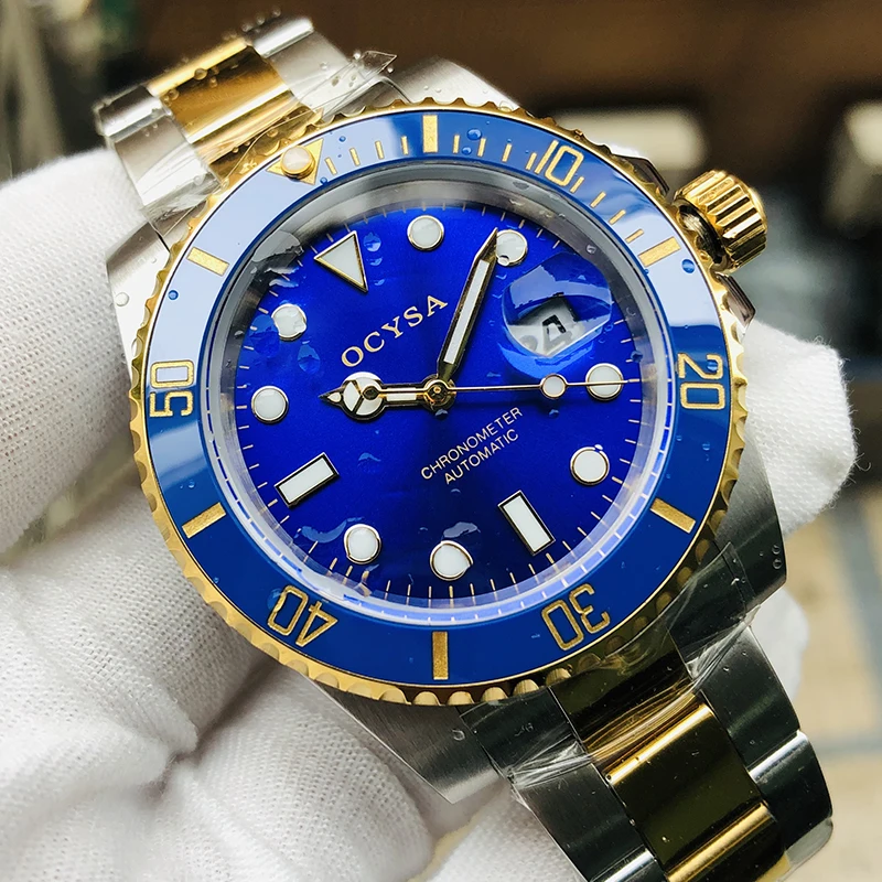 

Ocysa Top Brand Luxury Mechanical Automatic Men Watch Gold Relogio Masculino Reloj Ceramic Bezel Sport Mens Watches Wristwatch