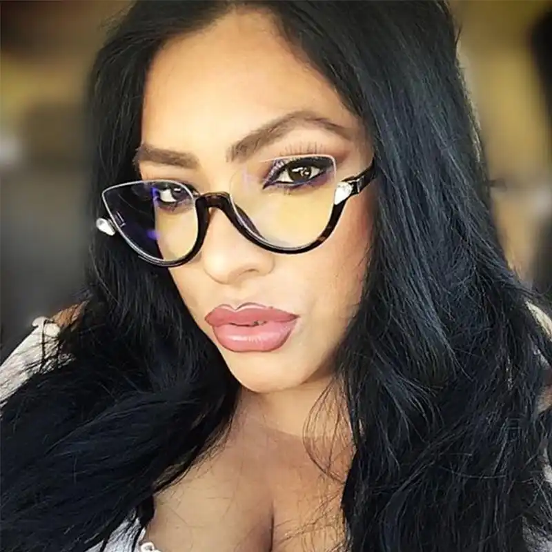 ladies half rim glasses