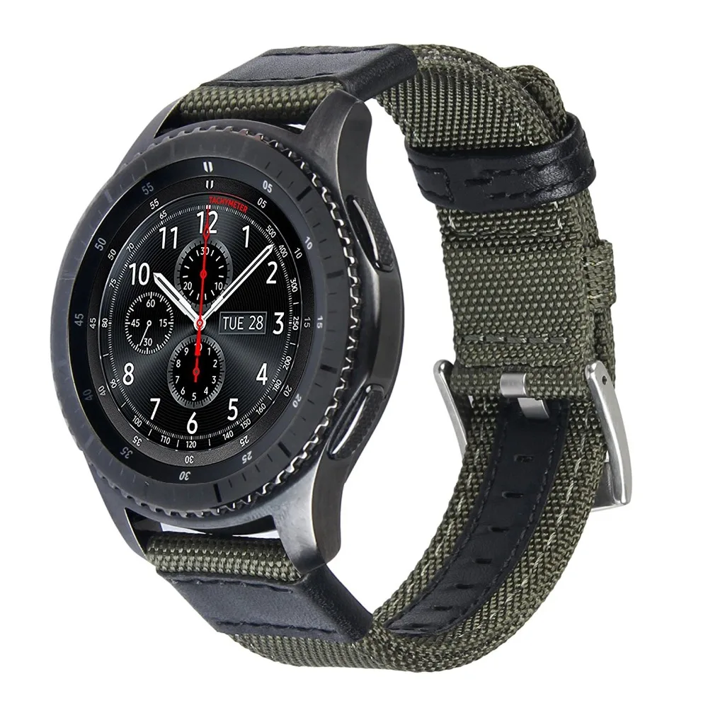 LEONIDAS 22mm Woven Nylon Watch Strap For Samsung Gear S3 Band