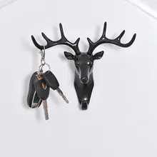 Vintage cabeza de ciervo Animal Auto adhesivo ropa estante de exhibición gancho percha decoración de la habitación muestra la pared bolsa llaves Sticky Holder