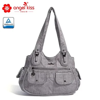 

Fashion Washed PU Leather Women Shoulder Bag Large Capacity Casual Style Ladies Multifunctional handbag