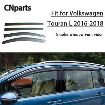 

CNparts 4pcs ABS For Volkswagen Touran L 2016-2018 Car Styling Smoke Window Sun Visor Keep Fresh Air convection Accessories