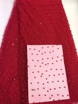 

2016 Embroidered beaded lace fabric High quality L1774 french net lace fabric for wedding party evening dress free shipping