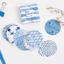 При покупке 2 комплектов в коробке Стикеры синий впечатление с учетом Бумага наклейки для скрапбукинга DIY украшения дневник этикетка милый запечатывания Стикеры s Kawaii Sta