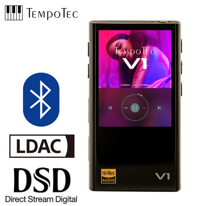 Pаспродажа TempoTec вариации V1 A HIFI PCM DSD 256 плеер Поддержка Bluetooth LDAC AAC APTX вход и выход USB ЦАП для ПК с ASIO AK4377ECB