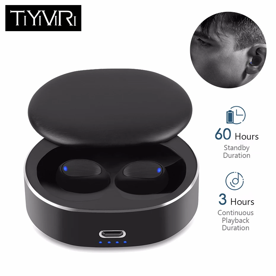 

Mini Wireless Bluetooth Earphone In-Ear Earbuds Waterproof Stereo Bluetooth Headset with Charging Box for Xiaomi Huawei Samsung