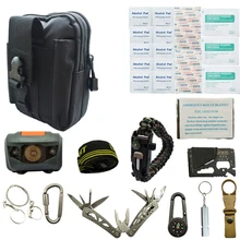 16 в 1 многофункциональная Первая помощь SOS EDC аварийные принадлежности тактический инструмент для пустыни набор для выживания на открытом воздухе набор для кемпинга путешествия