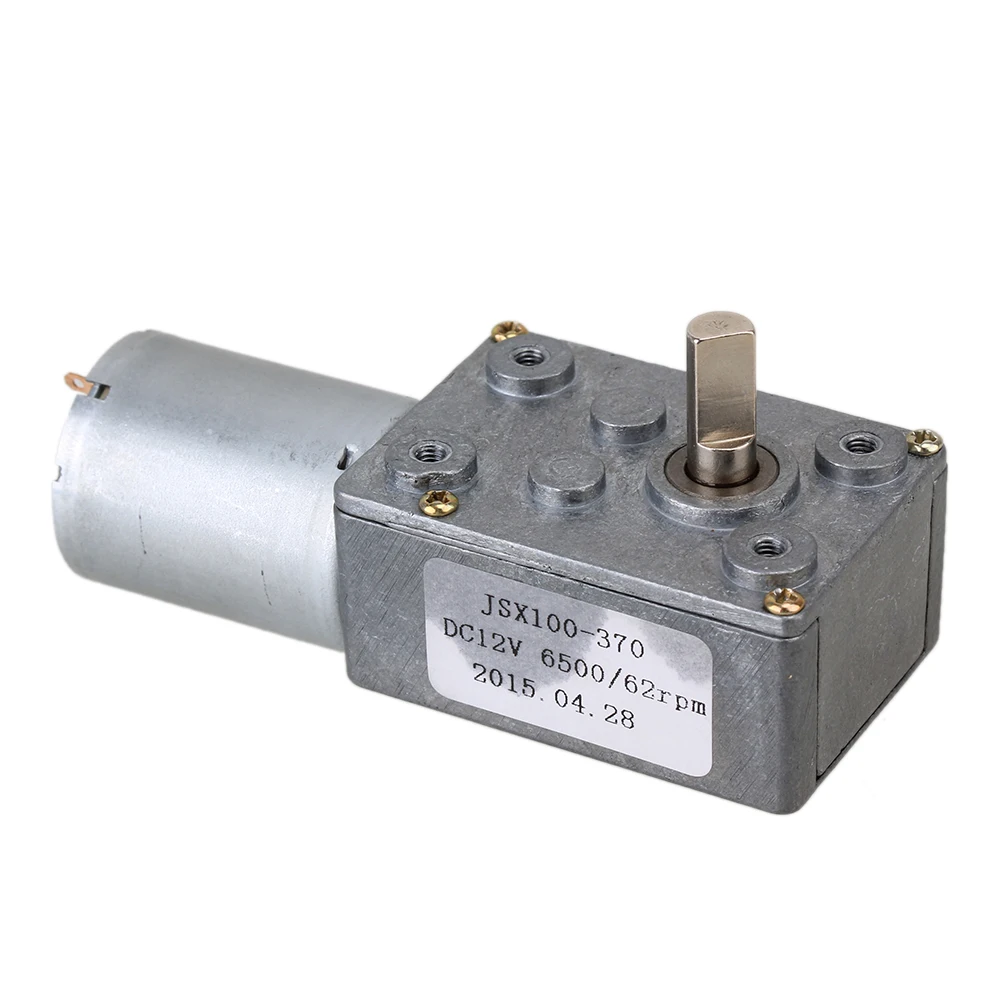 

DC 12V 62RPM Square High Torque Turbo Worm Geared Motor Right Angle Gear Motor