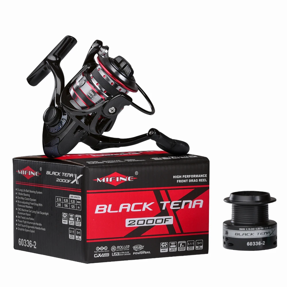 Рыболовная катушка MIFINE black tena 10 кг для ловли карпа с дополнительной катушкой