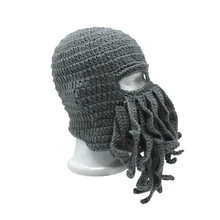 Забавные Мужские Женские варварские вагабондовые шапочки шапка Осьминог Зимние шапки для взрослых Акриловые Новые унисекс щупальца маска Skullies