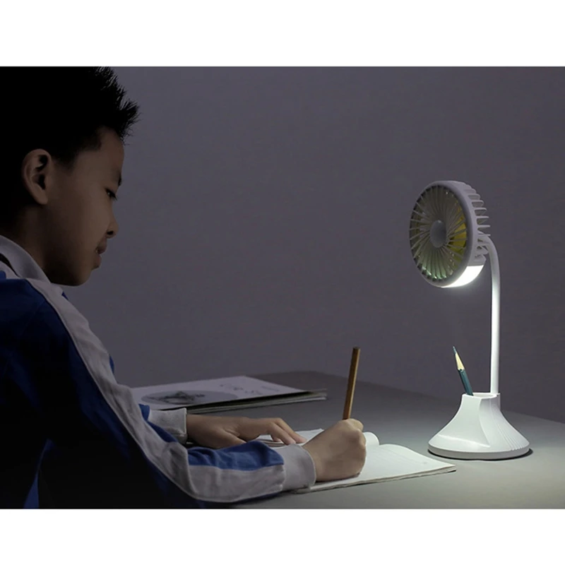 Мини Usb Перезаряжаемый вентилятор со светодиодной подсветкой 360 градусов регулируемый портативный вентилятор для домашнего офиса