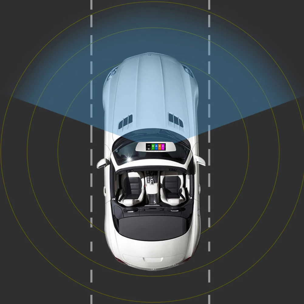 

10 Inches Dash Cam Video Recorder Front Rear View Mirror HD Screen Wide Angle Camera Dual Lens 170 Degree Driving Recorder
