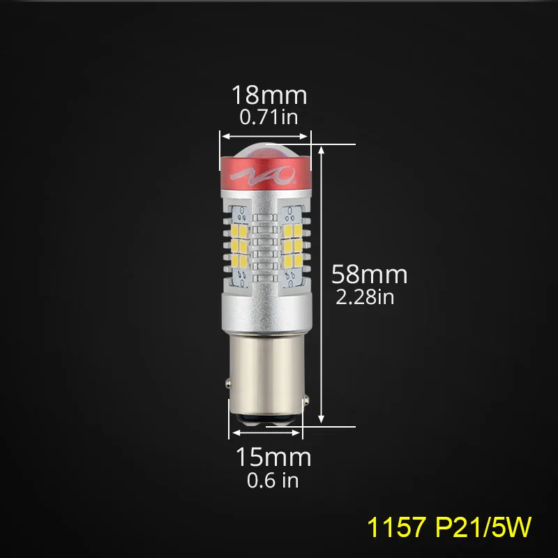 NAO 2x p21 Светодиодная лампа мощностью 5 Вт с 1157 p21/5 Вт bay15d водить автомобиль красный тормозной светильник 12В Светодиодная лампа 5,5 w мотоцикл Автоматическая сигнальная лампа 1300LM супер яркий
