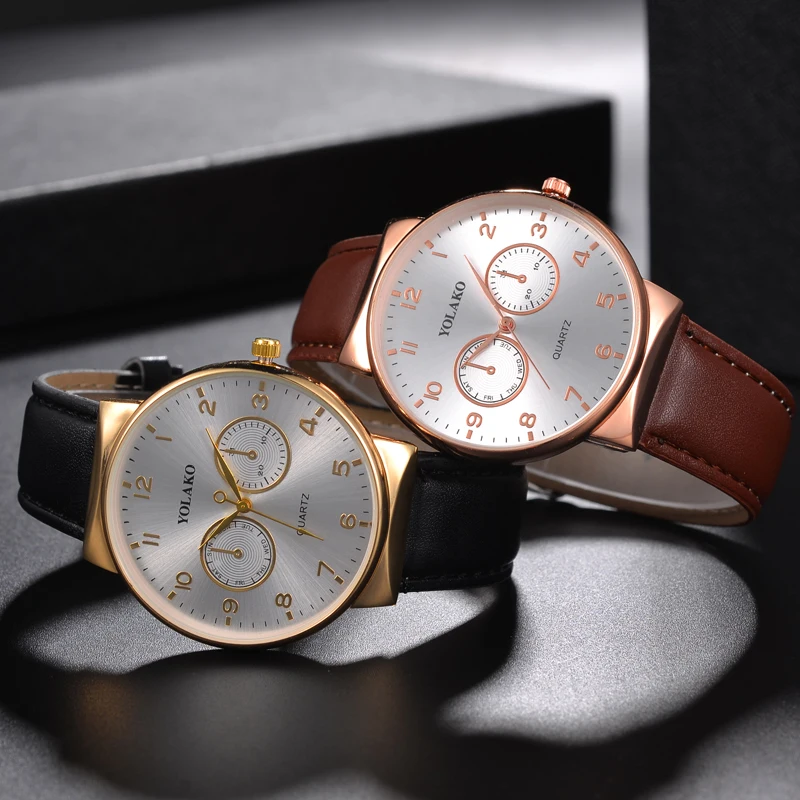 

Luxury Quartz Watches Business Fashion Belt Male Leather Strap Rose Gold Gift Clock Minimalist Wristwatch Relogio Masculino