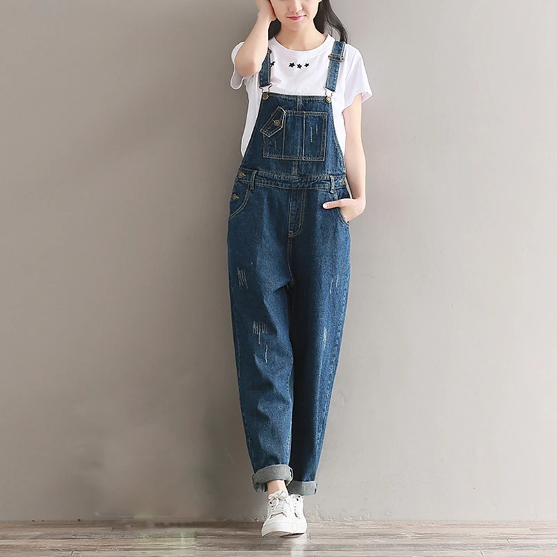 women's denim capri overalls
