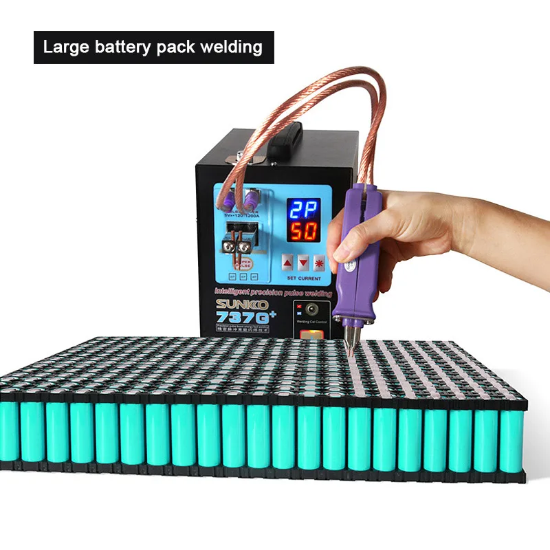 737G+ Battery Spot Welder 4.3KW LED Light Spot Welding Machines with Welding Pens For 18650 Lithium Batteries Pack DIY Soldering