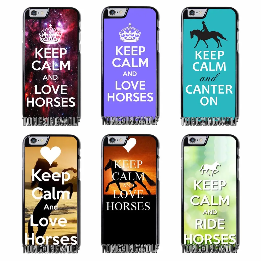 Keep Calm And Love Horses Cover Case For iPhone 4S 5S SE 6S 7 8 9 Plus XR XS Max Samsung Note S4 S5 S6 S7 S8 S9 Edge Mini | Мобильные