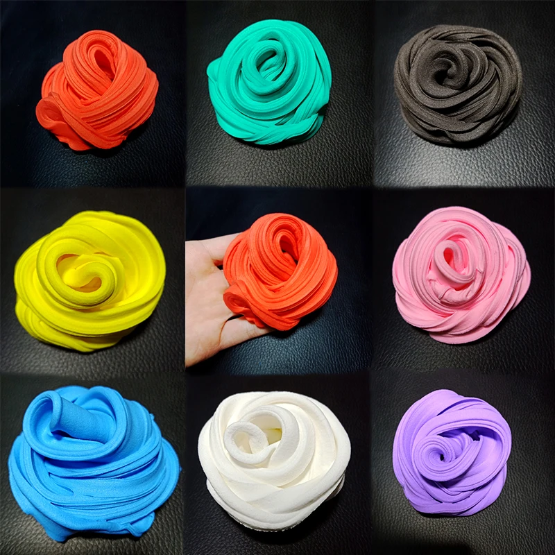 100ml Rainbow Slime Fluffy Floam Kids Modeling Clay Toys Polymer Educational Toys Safe Cotton Slime Anti Stress Plasticine Gifts