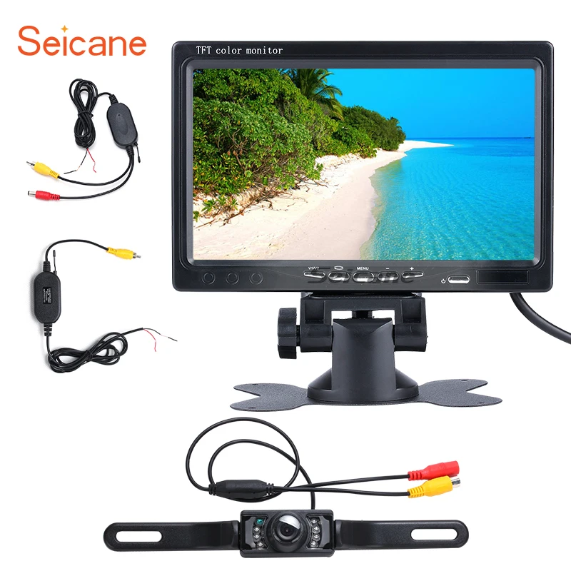 

Seicane Universal 7 inch HD 1024*600 Backup Rearview Camera Digital Video Recoder DVR Reverse System TFT LCD Parking Monitor