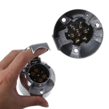 7 Pins 12N Towing Electric Metal Trailer Caravan Car Plug Socket Towbar Chrome