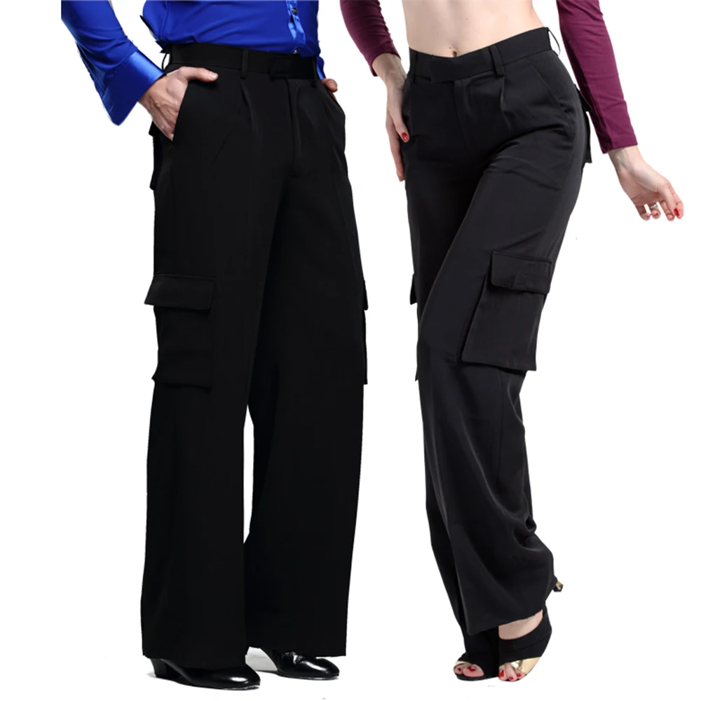 

Latin Dance Pants Adult Trousers Straight-Legged Ballroom Practice Wear Soft Black Stage Costume Vestido Franja Clothes DQ1051