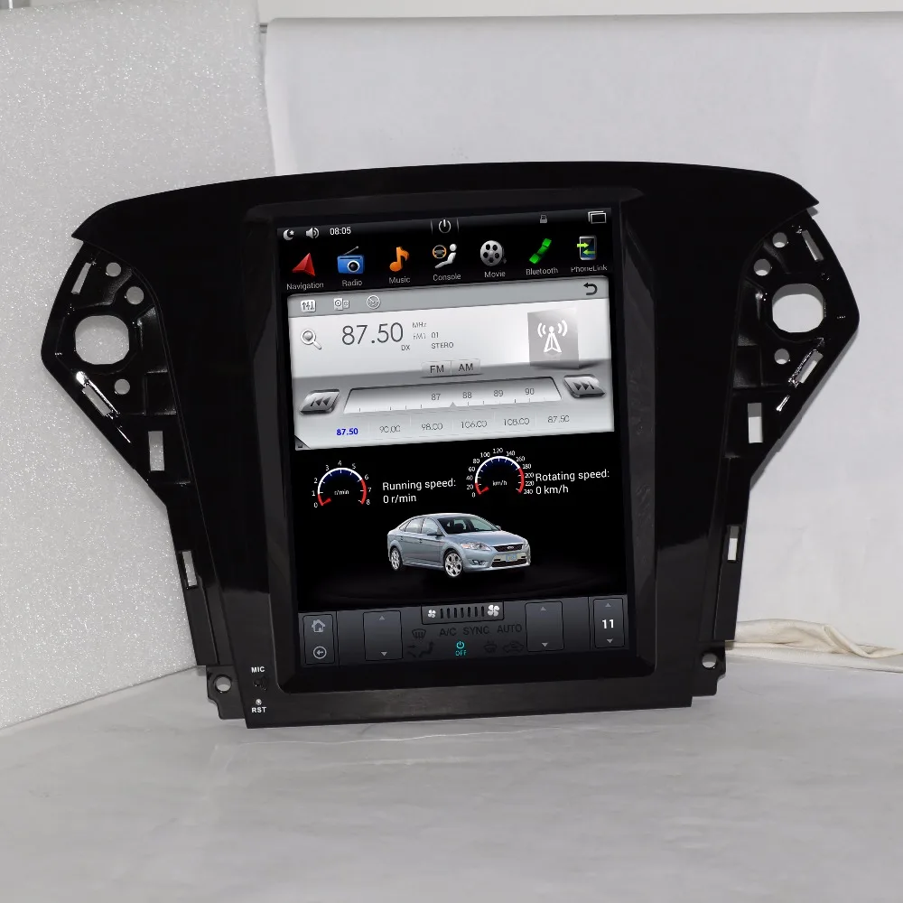 Excellent Android 1/2GB 16/32/64GB GPS Navi 10.4" Vertical Screen Tesla Style Car DVD Multimedia for Ford Mondeo 2007-12 with BT/RDS/Radio 5