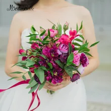 Modabelle винтажный темно-красный свадебный букет фуксия Роза невесты Букет Ramo De Novia розовый свадебный ручной цветок
