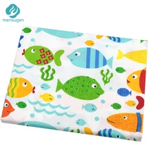 Mensugen хлопковая ткань с цветными рыбками для стеганого одеяла, детское постельное белье, простыня для кроватки, бамперная Ткань для шитья