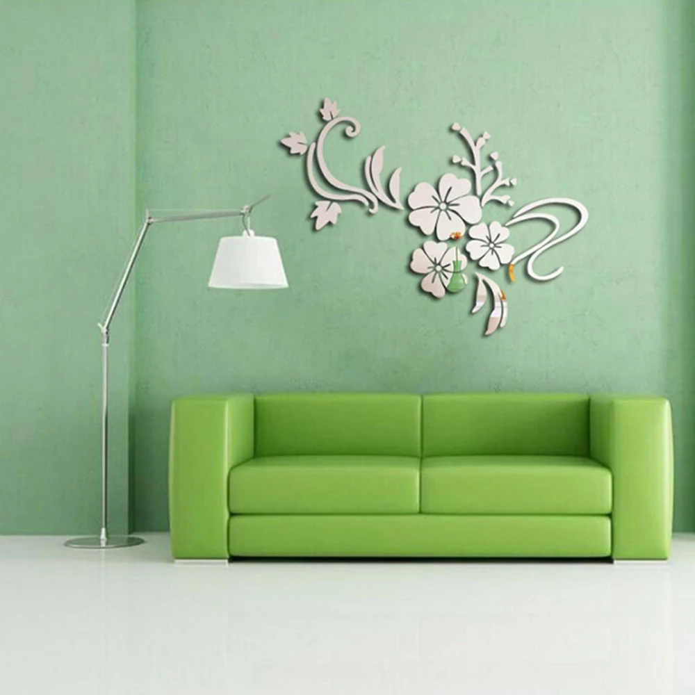 Новый Цветочный Узор Акриловые Стикеры Home Decor 3D настенные Книги по искусству DIY