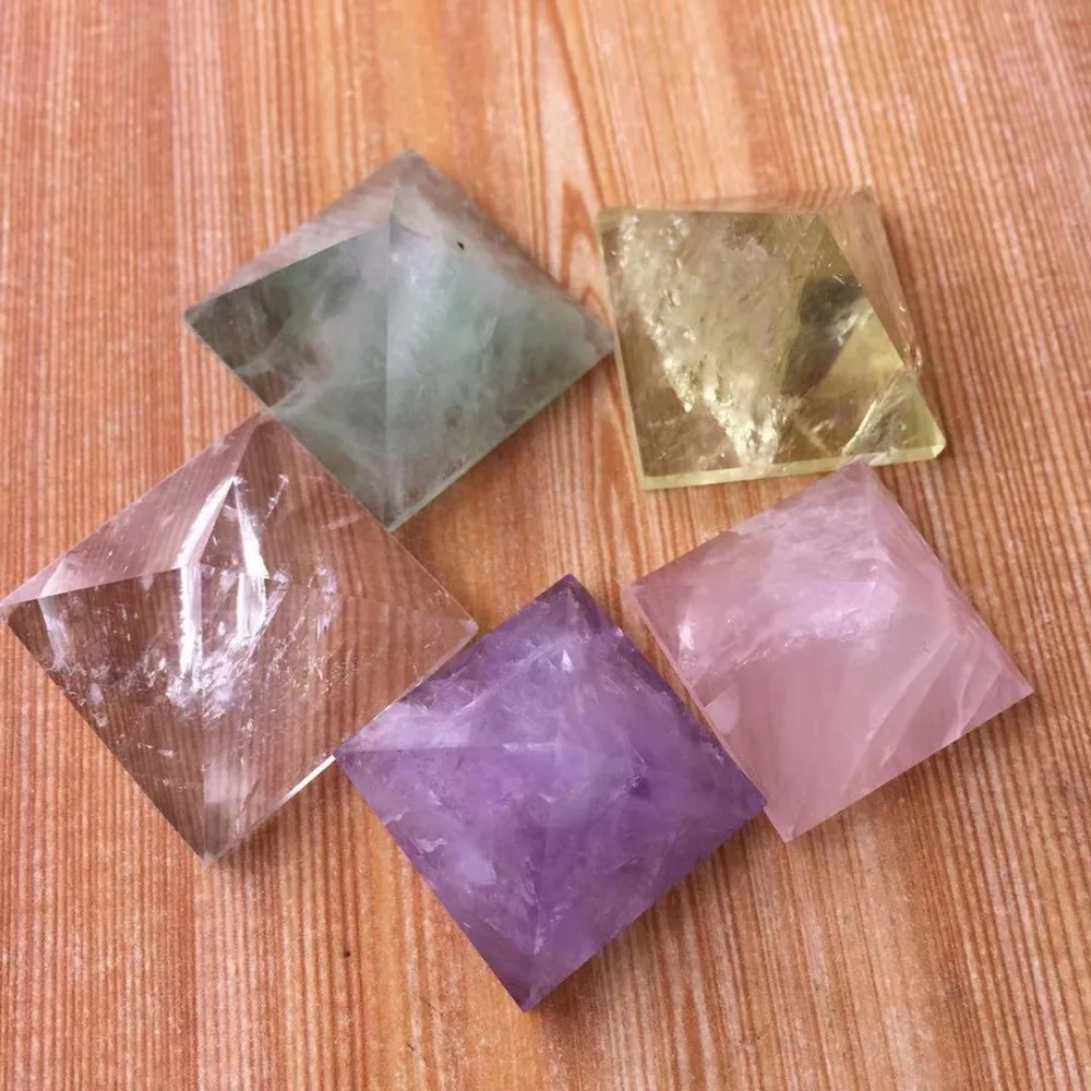 

5pcs hot sale beautiful 100% natural mineral Crystal gemstone pyramid Metaphysical chakra Healing crystal stone pyramid as gift